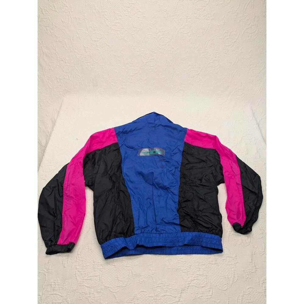 Ocean Pacific OP Vintage 80s 90s Windbreaker Jacket Neon Green Pink Purple Beach